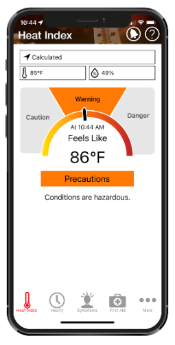NIOSH Heat Index App 1