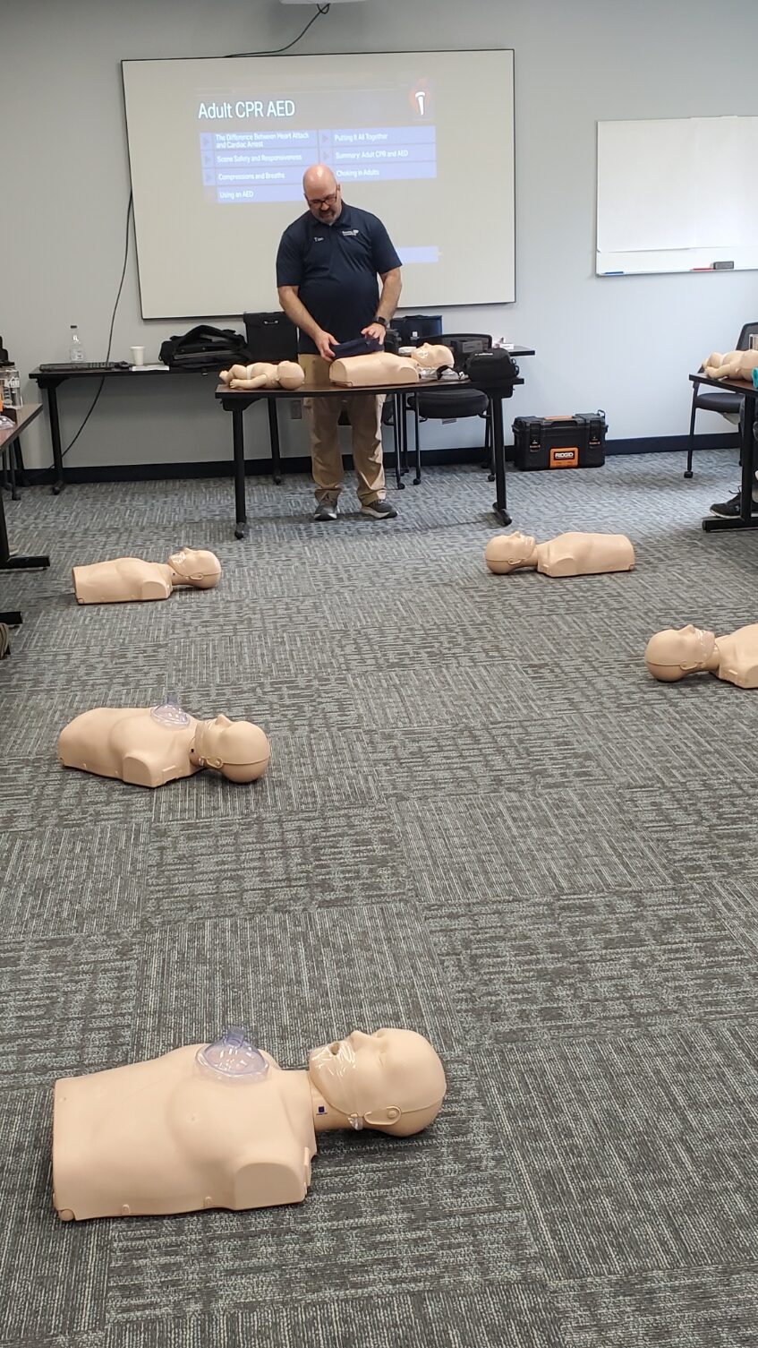 Teaching AHA first aid CPR AED training